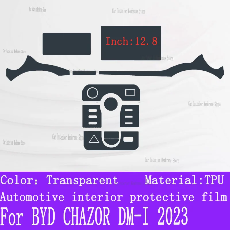 For BYD CHAZOR DM-I 2023 Gearbox Panel Navigation Automotive Interior Screen Protective Film TPU Anti-Scratch Sticker