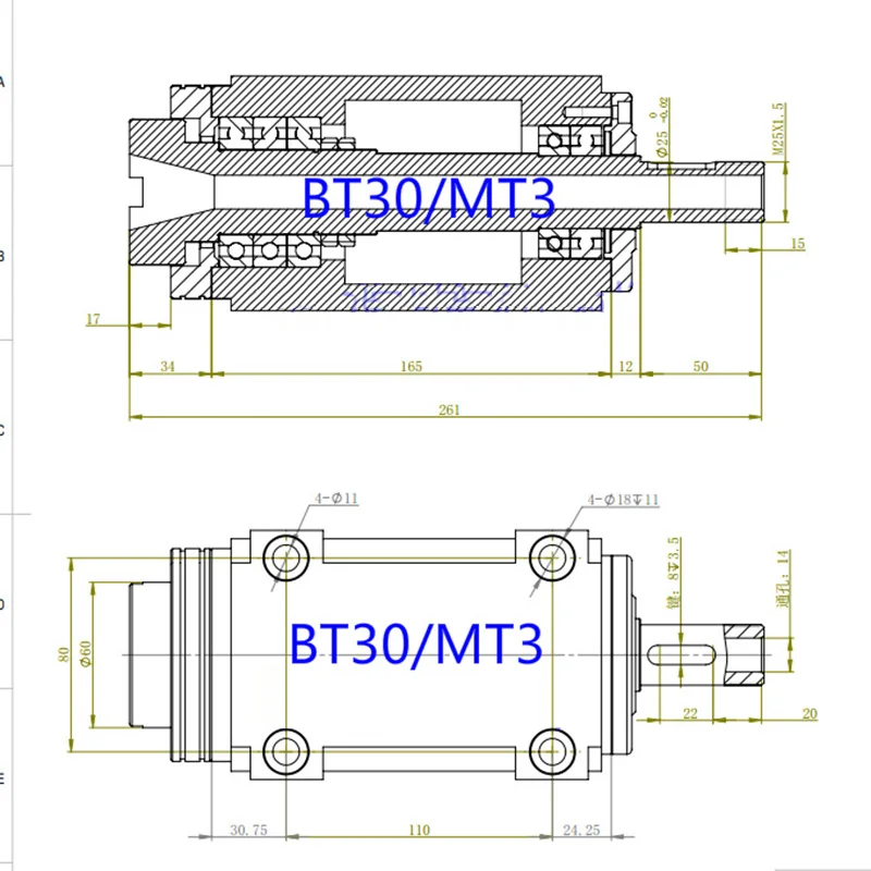 BT30 3000~8000rpm Power Head Power Unit Machine Tool Spindle Head For Boring Milling And Tapping Cutting Equipment