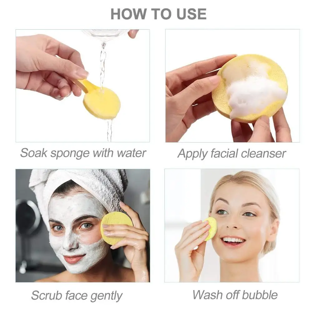 12PCS/Set Cosmetic Puff Compressed Cleaning Sponge Facial Clean Washing Pad Remove Makeup Skin Care Tool Cleaning Puff