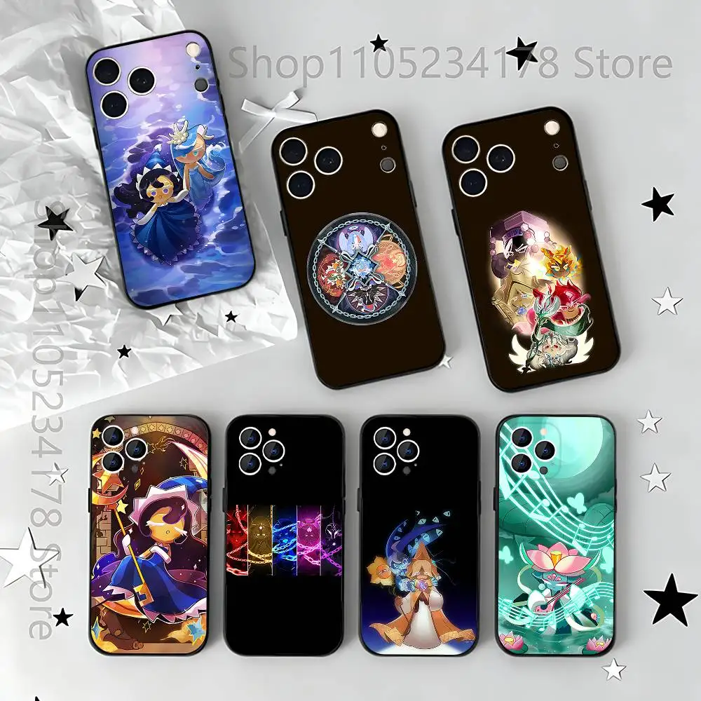 

Cookie Run Kingdom Phone Case Silicone Soft For IPhone 16,17,15,11,13,12,14,Mini,Pro,Max,Plus,Air,E Black