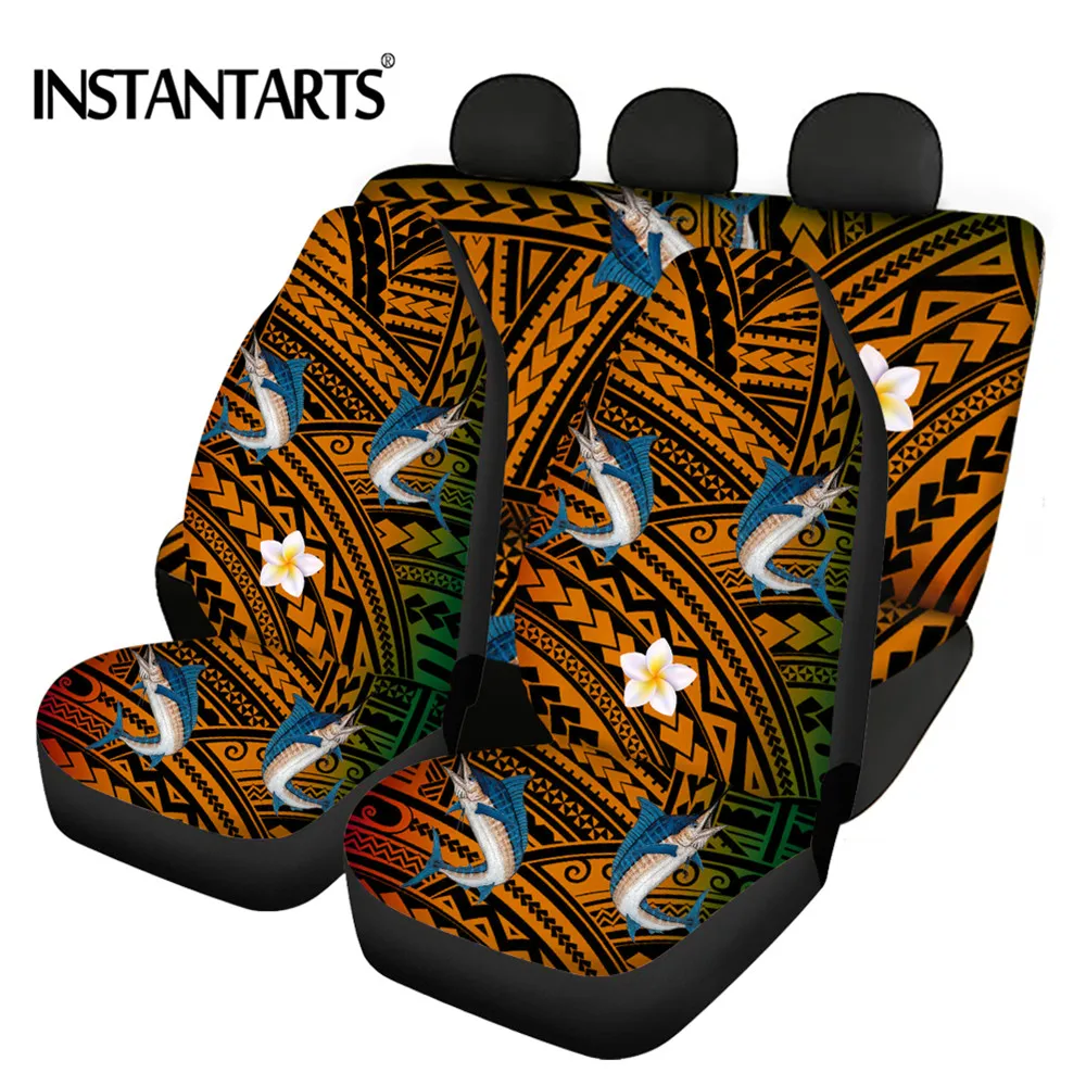 

Car Seat Covers for Women Full Set Polynesian African Tribal Pacific Tuna Universal Auto Protector Front&Rear Vehicle Seat Cover