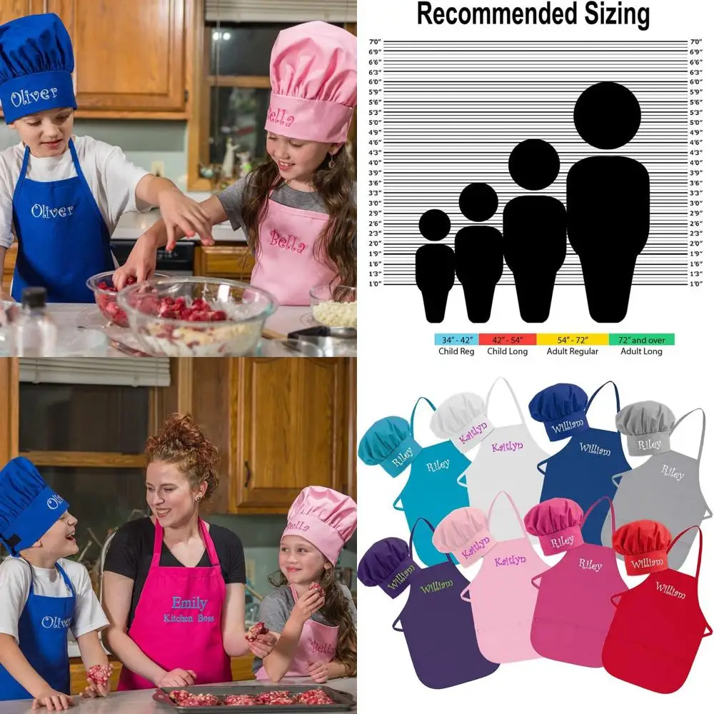 

Индивидуальный набор: вышитый фартук и шапочка для малышей и детей, сделанные в США