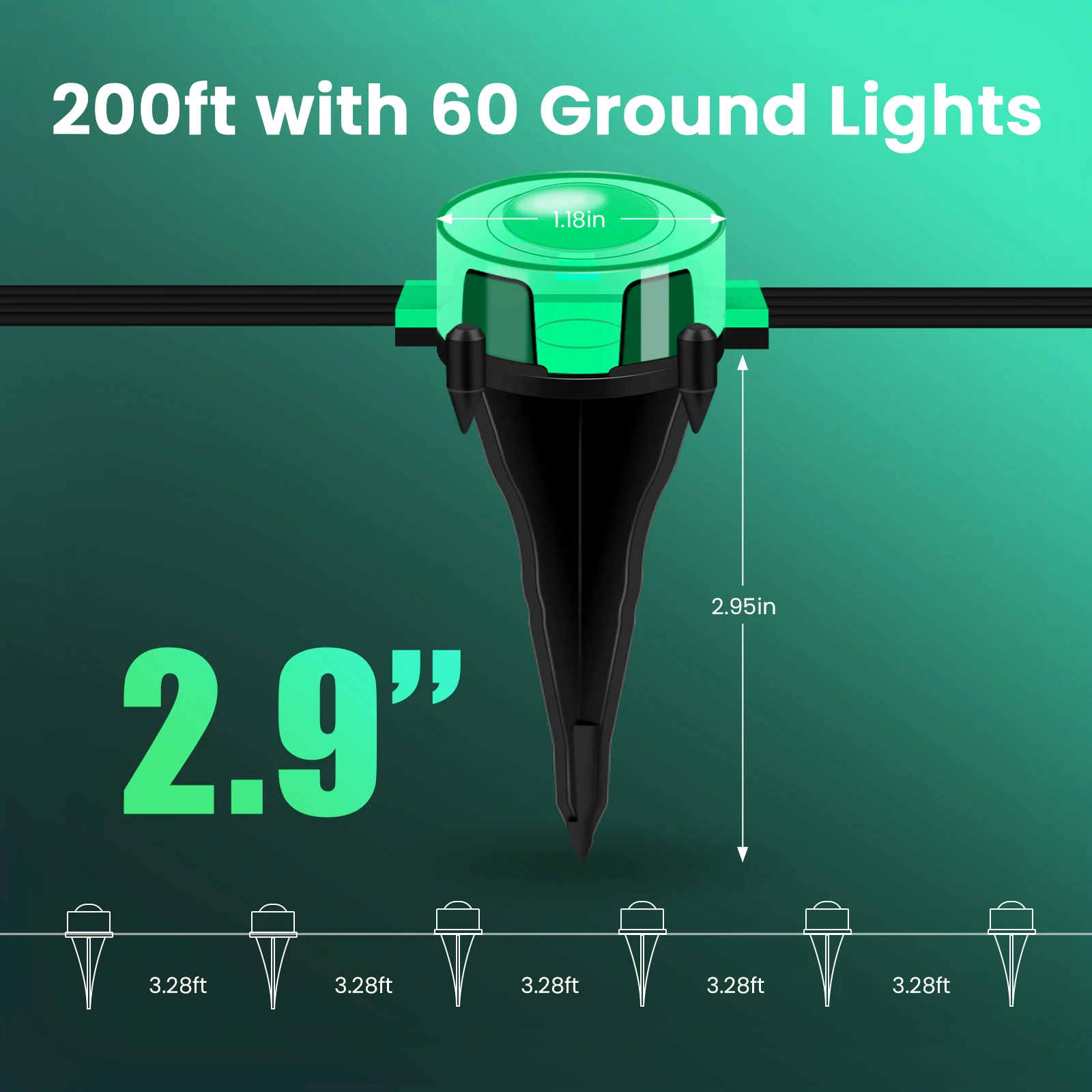 RGBCCT LED Ground Lawn Light Waterproof 15M 30M 60M 90M Bluetooth APP Remote Control Magic Color Christmas Lawn/Floor Lights