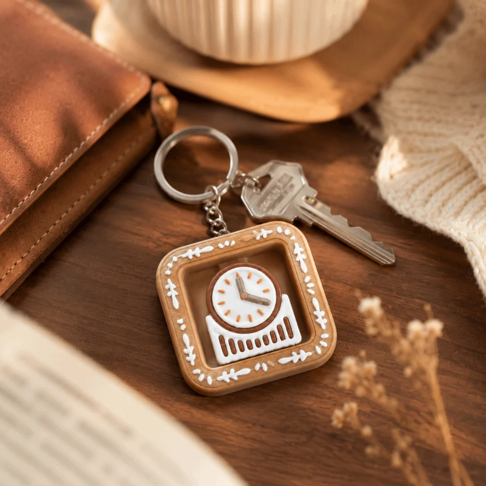 Multifunctional Mini Cartoon Creature Lovely Rounded Outlines Delicate Surface Texture Detachable Keychain Lightweight Material