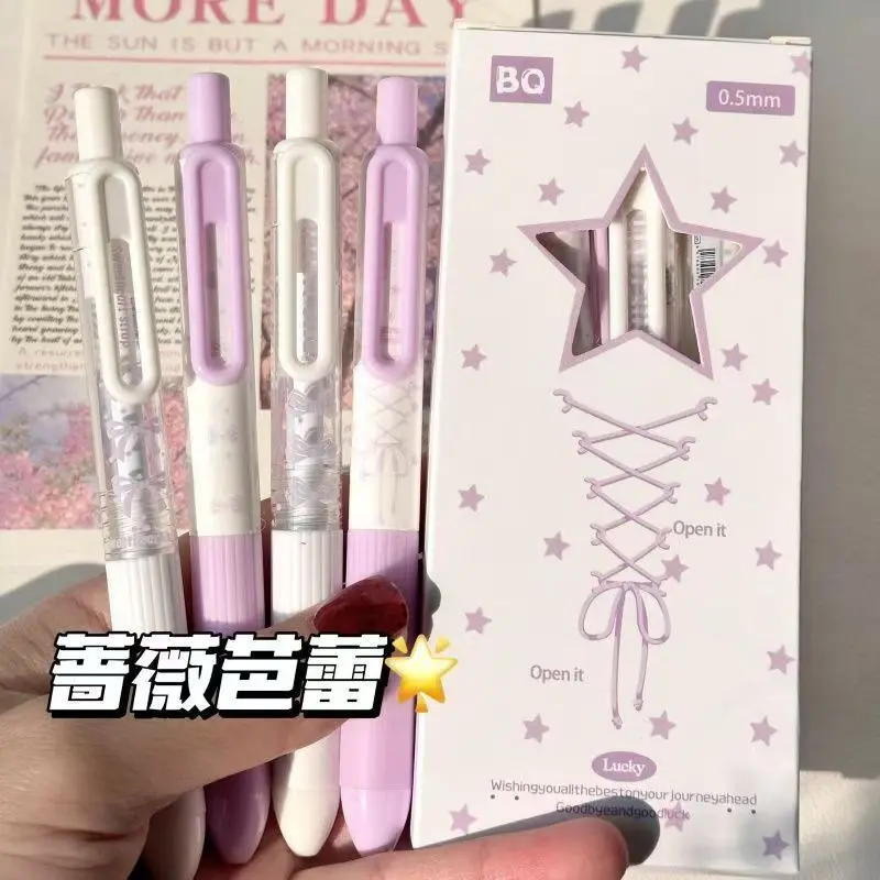 Cloud Diary Star Press The Pen Ins Wind Star Neutral Pen Brush Question Quick Drying ST Tip Black Pen 4 Pcs Cute Pen S Gel Pens