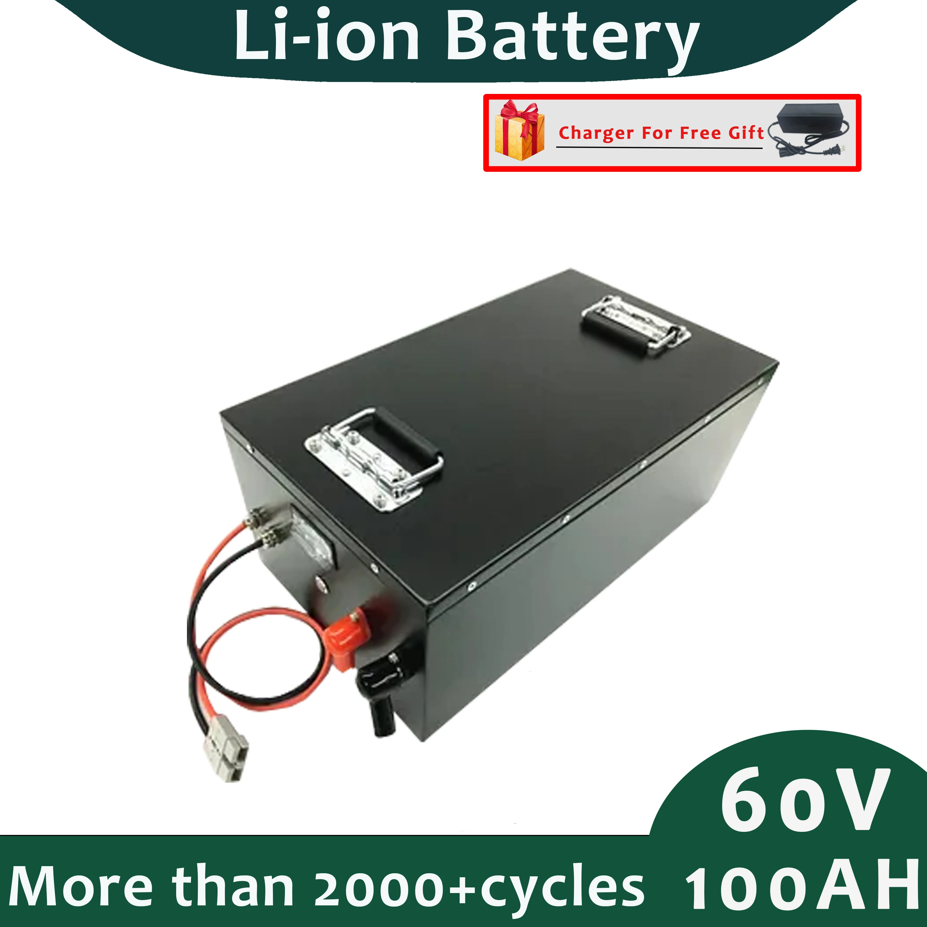 

Литий-ионный аккумулятор 60 В, 100 Ач, идеально подходящий для электрического скутера Vehichel с зарядным устройством 10 А