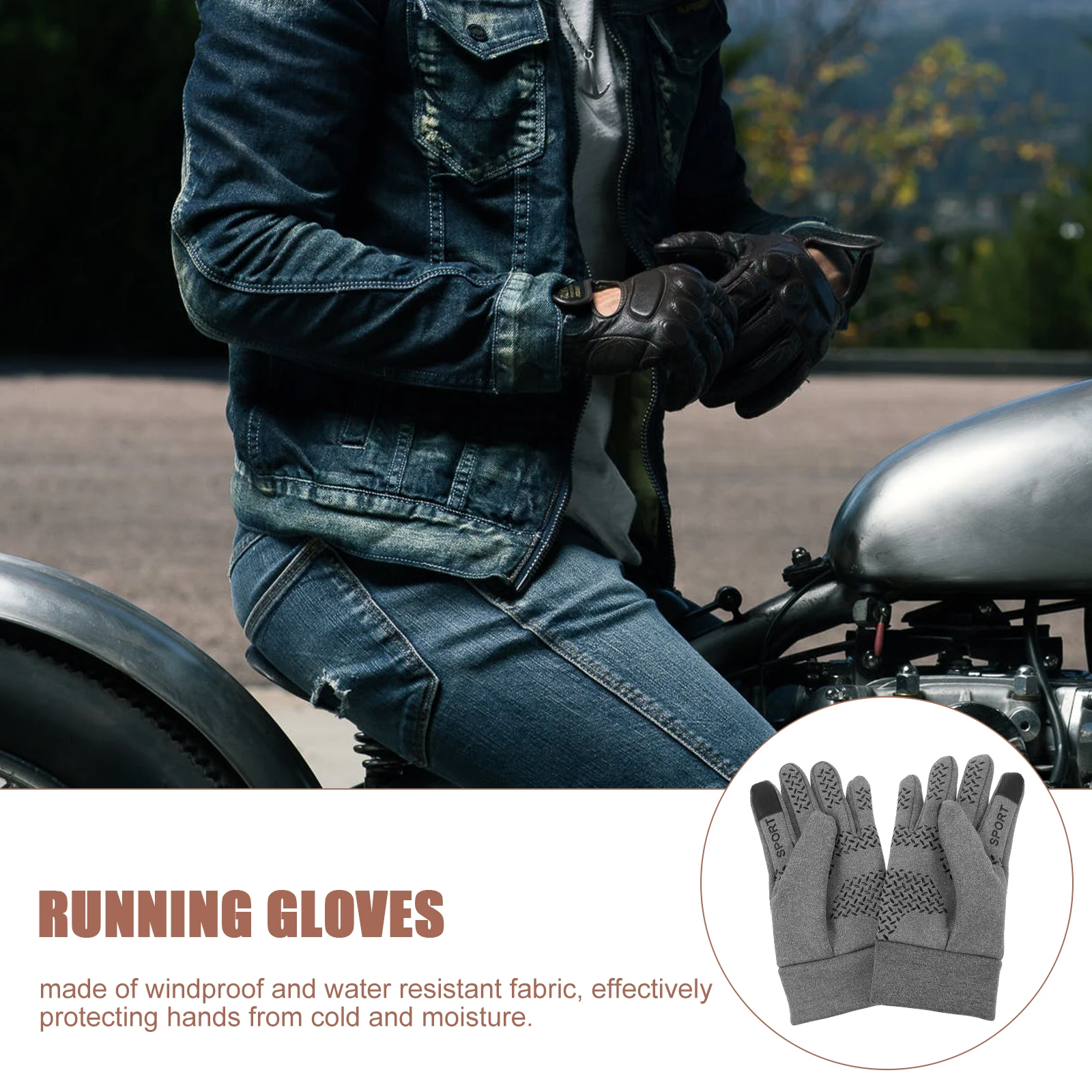 

Windproof Waterproof Warm Mens Touchscreen Fingers Grey XL Anti Slip Outdoor Cycling Skiing Hiking Gloves For Men Winter Gloves