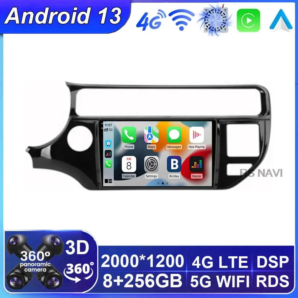 

9 Inch 2 Din Car Radio for Kia K3 Rio 2012-2015 Carplay Autoradio Stereo Multimedia Player Android 13 Navigationn GPS DVD