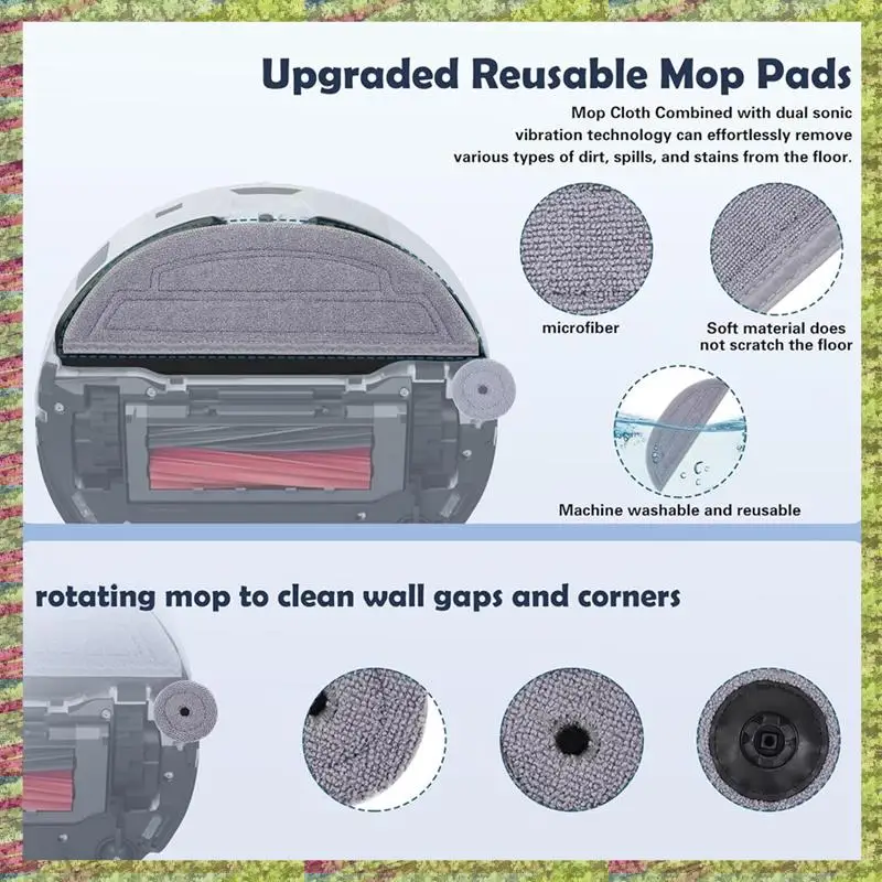 ABKB Voor Roborock S8 Maxv Ultra Stofzuiger Belangrijkste Zijborstels HEPA Filters Mops Doek Stofzakken Accessoires