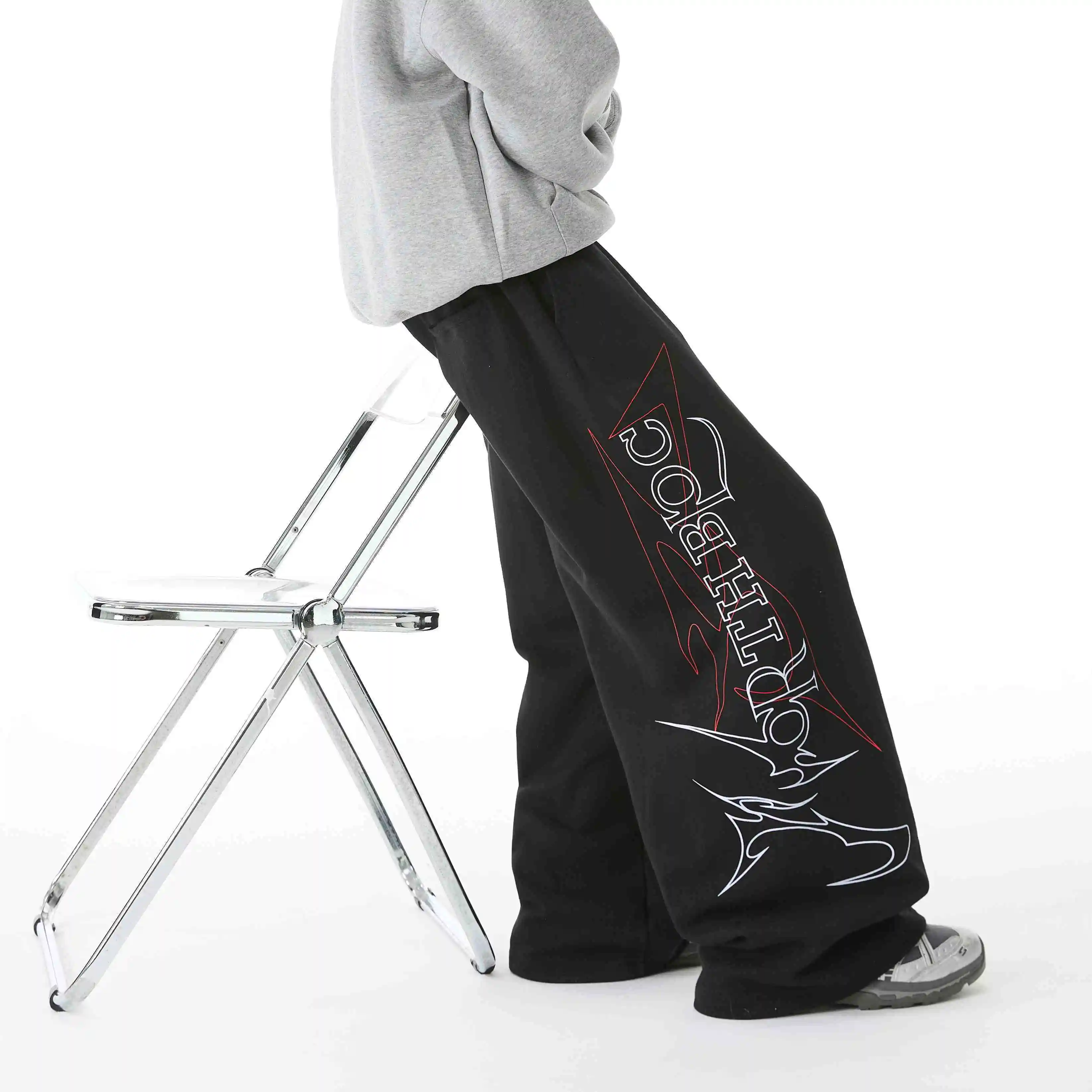 

American Letter-printed Sweatpants, Men's Autumn Loose Straight-leg Wide-leg Pants, Hip-hop Jazz Street Dance Casual Long Pants