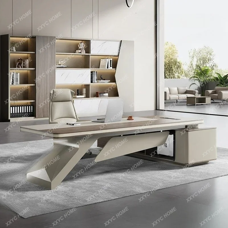 XXLight luxury boss desk, simple modern president desk, chairperson's room, large class desk, senior manager desk and chair