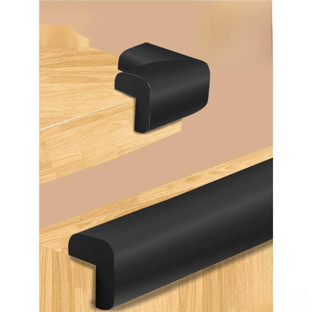 

Black Cabinet Anti-Collision Corner Protector Bed Corner Soft Guard Child Safety Bumper Black Corner Bed Guard