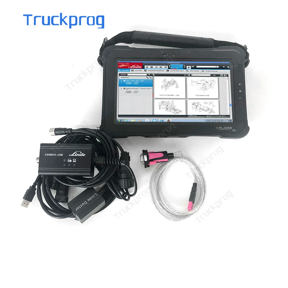 

for Linde Canbox Diagnostic Tool Doctor Forklift USB With Xplore tablet Linde diagnostic cable forklift pathfinder truck scanner