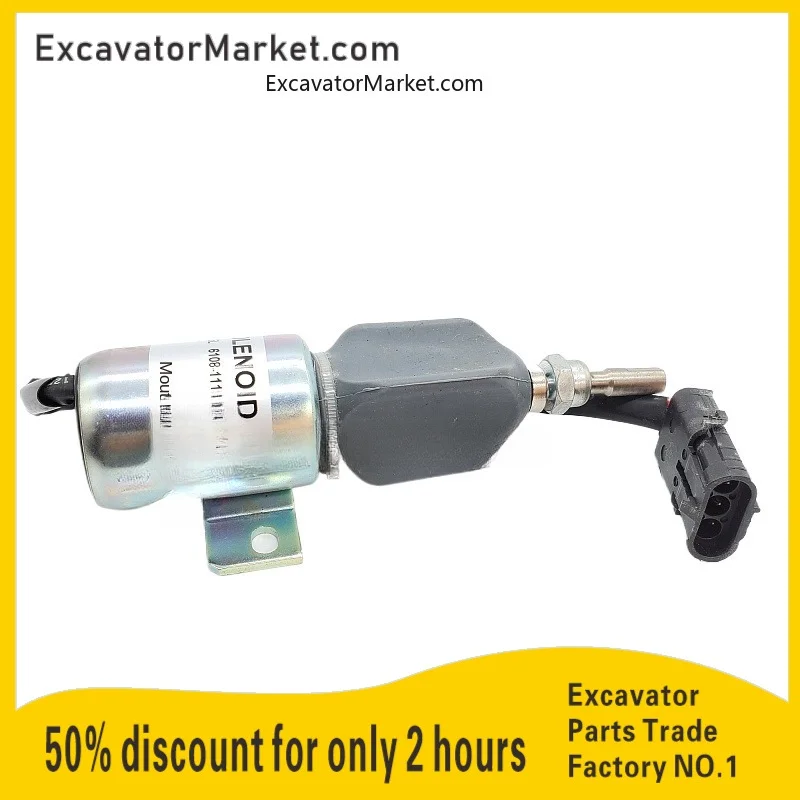 Excavator Parts Foryuchai 85 135 150 235-8 Flameout Switch Oil Cut-off Valve 6018-1115030 Black Plug