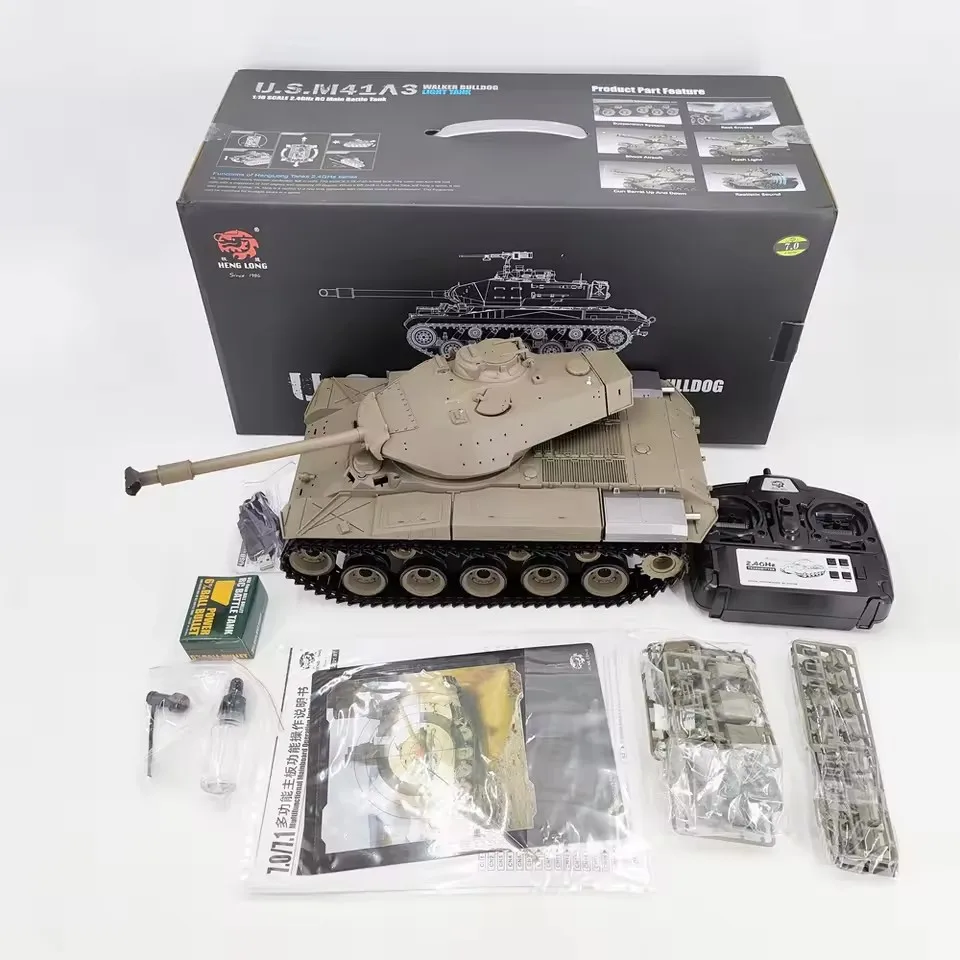 

Henglong 1/16 7,0 Индивидуальный Walker Bulldog RTR RC Танк 3839 Металлические гусеницы Колеса
