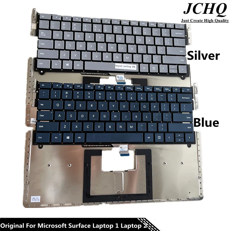 JCHQ الأصلي لأجهزة الكمبيوتر المحمول Microsoft Surface 1 Laptop 2 1769 1782 لوحة المفاتيح 13.5 بوصة الولايات المتحدة الفضة الأحمر الأسود الأزرق