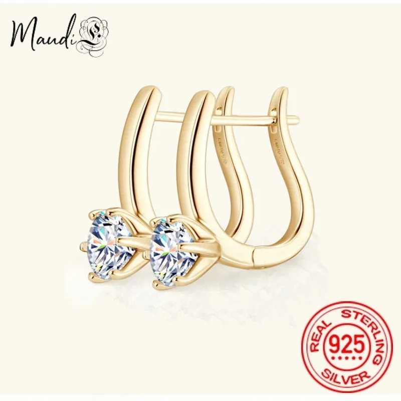 

100% Fashion All-in-one Classic Six-prong 1ct Mossan Diamond Earrings Simple Earrings Earrings