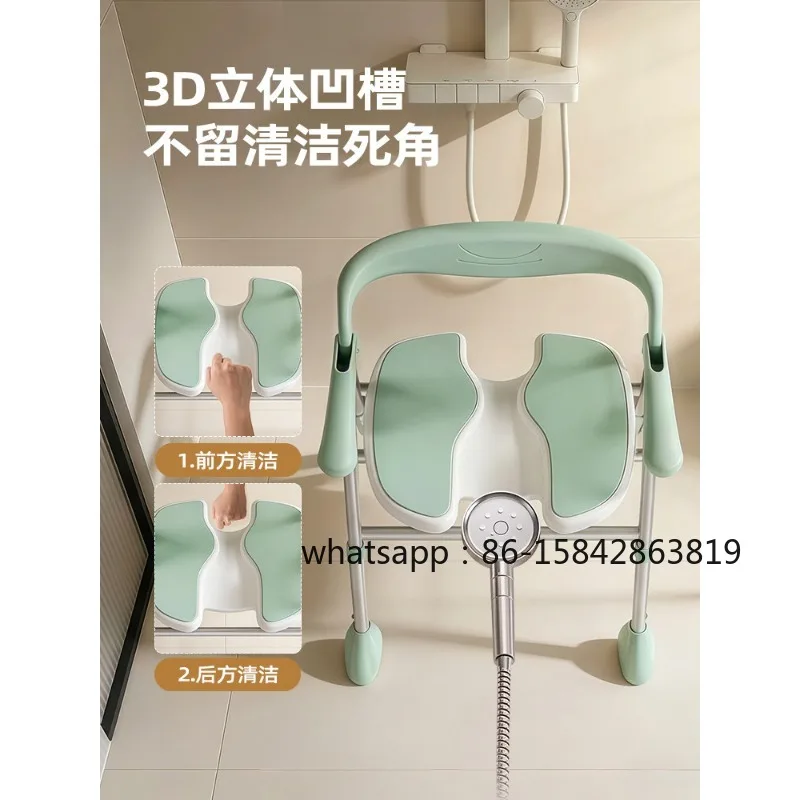 Japanese-style elderly bathing chair toilet bathroom barrier-free folding non-slip pregnant woman toilet safety shower chair