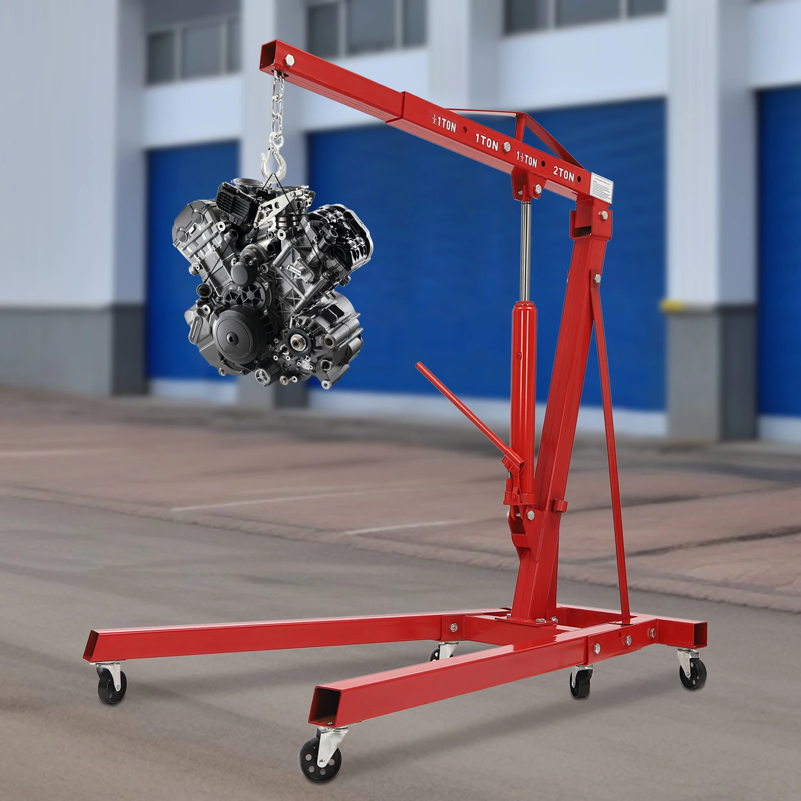 Engine Hanger Engine Crane Hydraulic Car Crane 2T Ton Folding Mobile Crane Auto Maintenance Tool