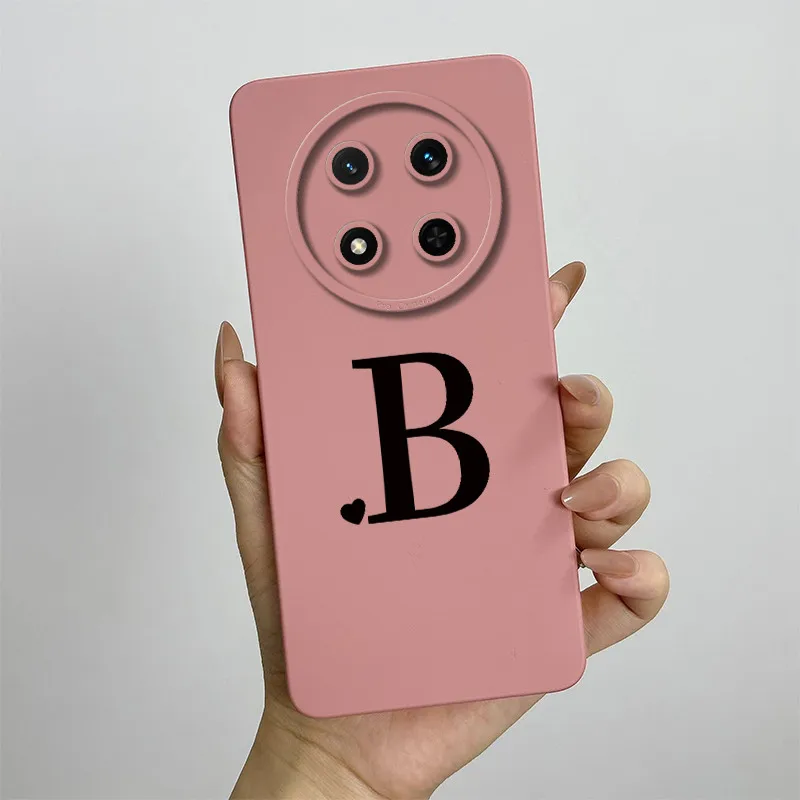 For Honor X9c Case Honor X9C 5G Phone case HonorX9c X 9c Cases Cute Initial Letters Square Silicone Shockprood Back Cover Fundas