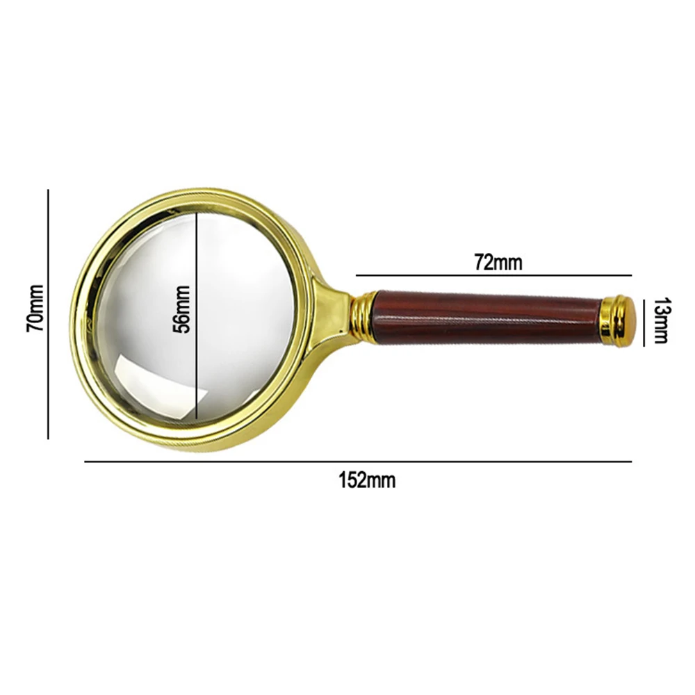 Lente d'ingrandimento 10X Lente d'ingrandimento per gioielli in vetro portatile Lente d'ingrandimento per identificazione in giada Lettura per ufficio Lente d'ingrandimento per valutazione antica