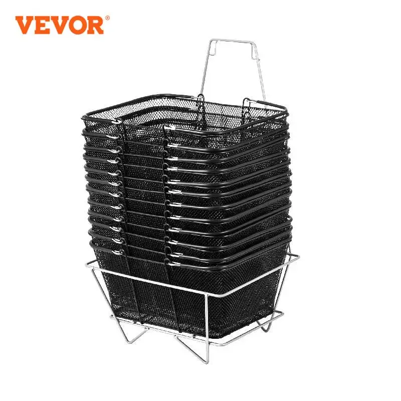 

VEVOR 12PCS Shopping Baskets Storage with Handles Grocery Mall Cart Kids Basket for Supermarkets Organizing Retail Stores