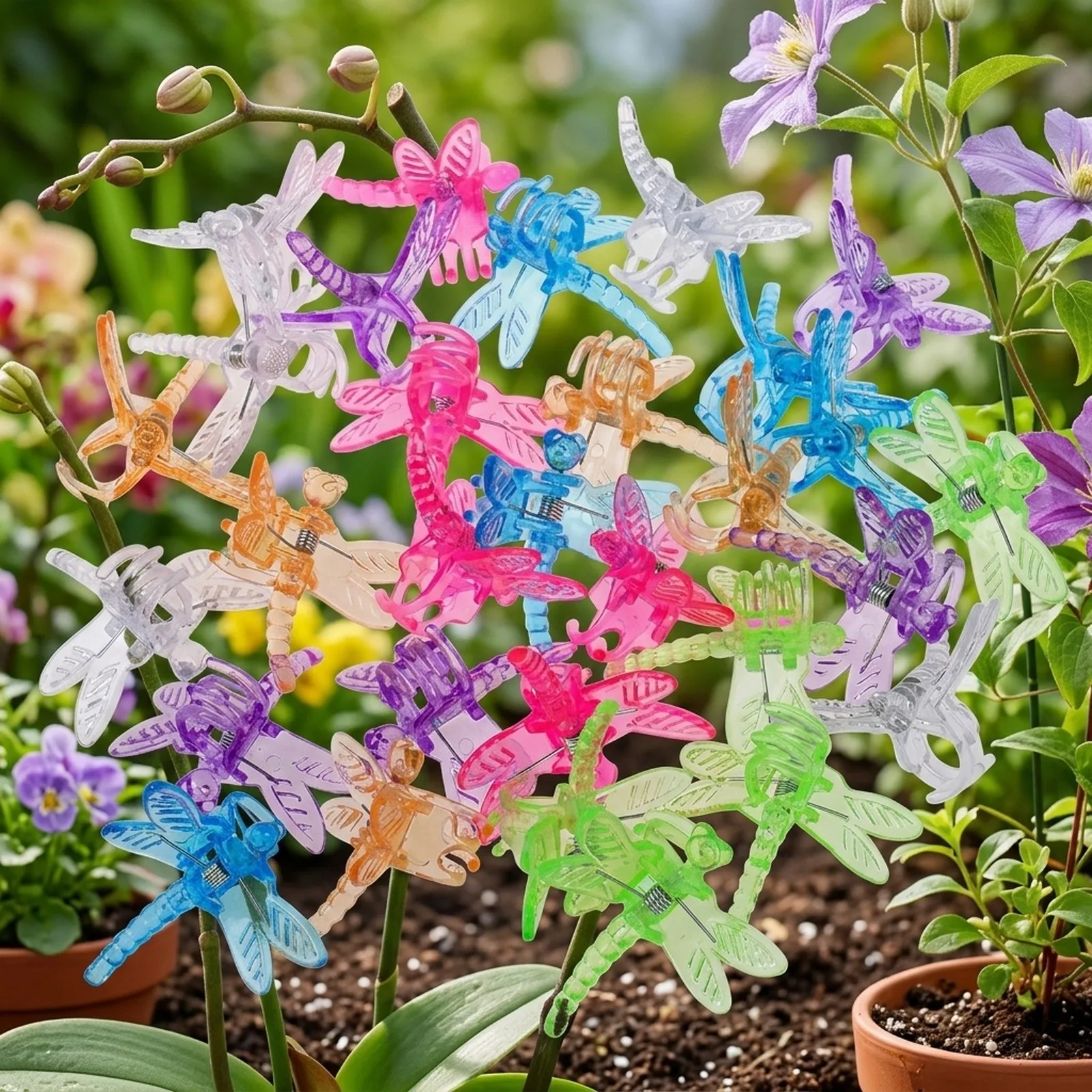 High Quality New Arrival Practical Vine Fix Clip Dragonfly Orchid Yard Colorful Flower Garden Supplies High Quality