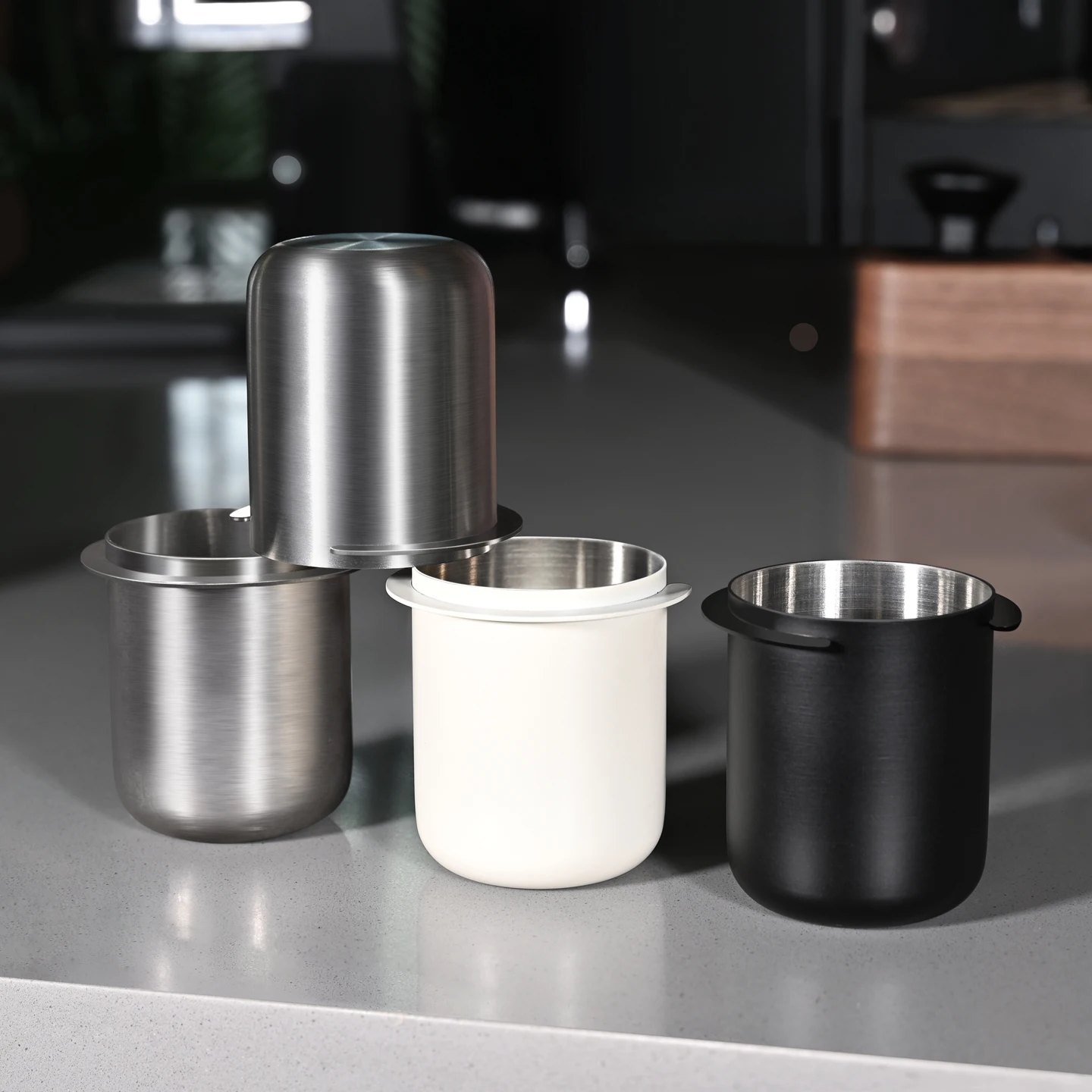 58mm Dosing Cup Sniffing Mug 304 Stainless Steel Coffee Dosing Cup Compatible with 58mm Espresso Portafilters Coffee Accessories