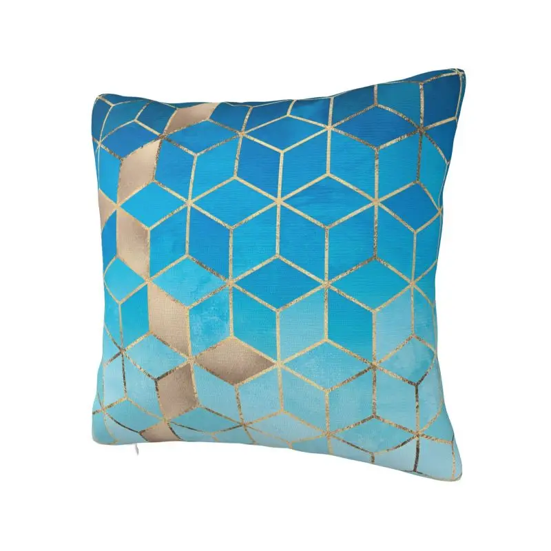 Abstract Geometric Ombre Dream Cubes Cushion Cover 55x55 cm Polyester Velvet Throw Pillow Case For Sofa Home Decor Pillowslip