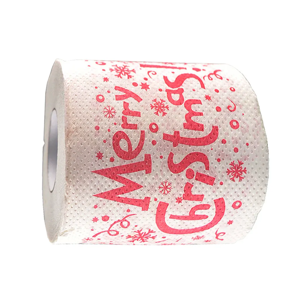 

Рождественская двухслойная мягкая рулонная бумага для рукописных записей с принтом «Счастливого Рождества» для использования в ванной, на кухне, на столе, для праздничных вечеринок, в качестве подарка
