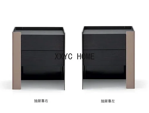 

zq Creative Bedside Table Storage Cabinet Small Apartment Home Bedroom Leather Bedside Locker Customization