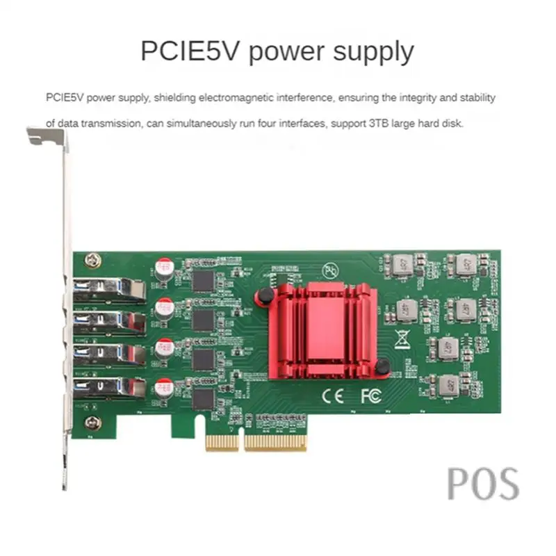 

1 Piece 4-Port USB 3.0 Visual Capture Card 20G Standalone 4-Channel Expansion Card 4X5G Adapter Card-POS