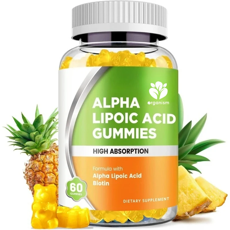 

Конфеты с альфа-липоидной кислотой на 1000 мг, содержащие биотином, жевательная добавка ALA для антиоксидантов, ароматизаторов ананасов, без сахара