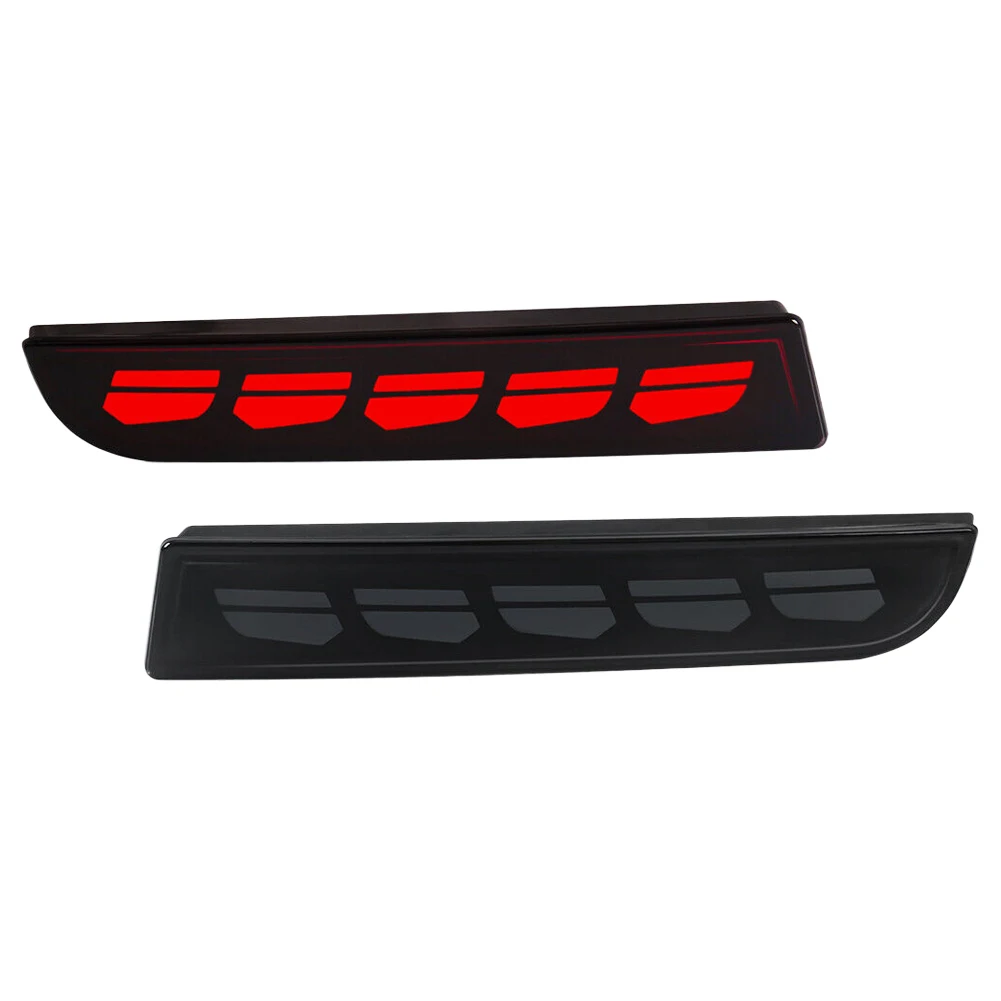 12V Pair Smoked Lens Rear Bumper Reflector LED Tail Turn Signal Light Brake Lamp Fit for Mitsubishi Lancer Evolution X 2008-2017