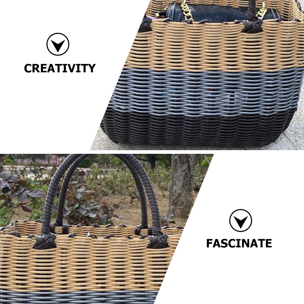 Basket Plastic Storage Container Weave Sundries Baskets Organizer Tabletop Man Kitchen