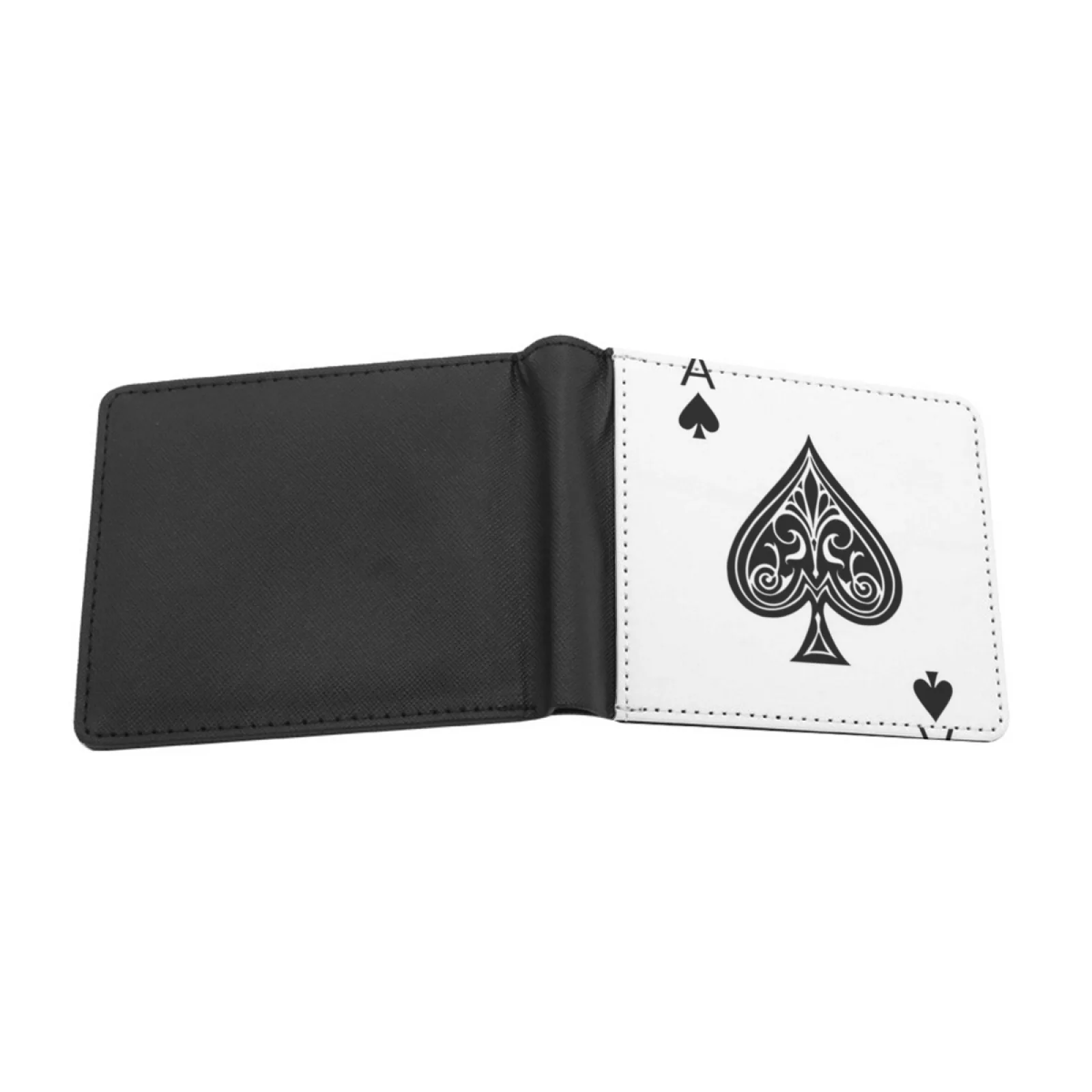 Just Another Personalized Men's Leather Wallet Card Money Bag Pu Leather Wallet Ace Music Gamble Gambling Black Black On White