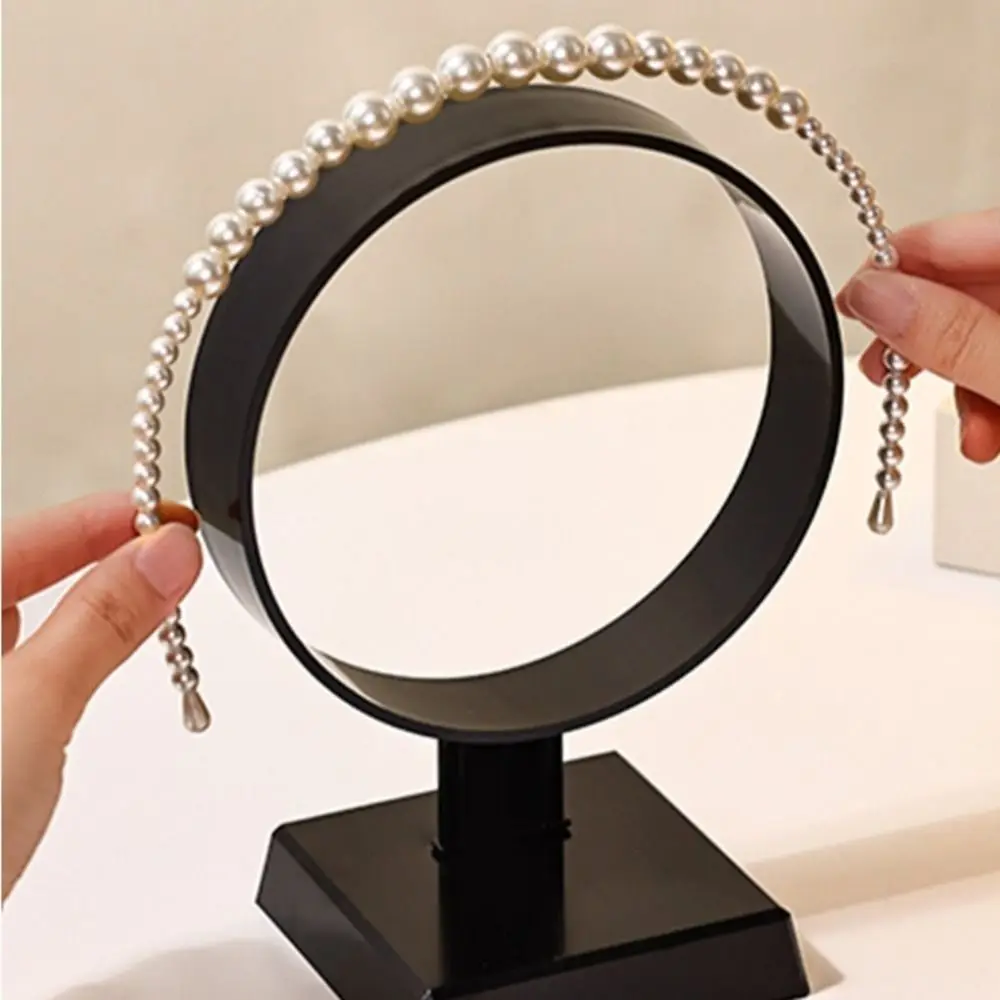 Fashion Round Headband Display Stand Clear Storage Organizer Headwear Rack Jewelry Holder Removable Headgear Holder Headpiece