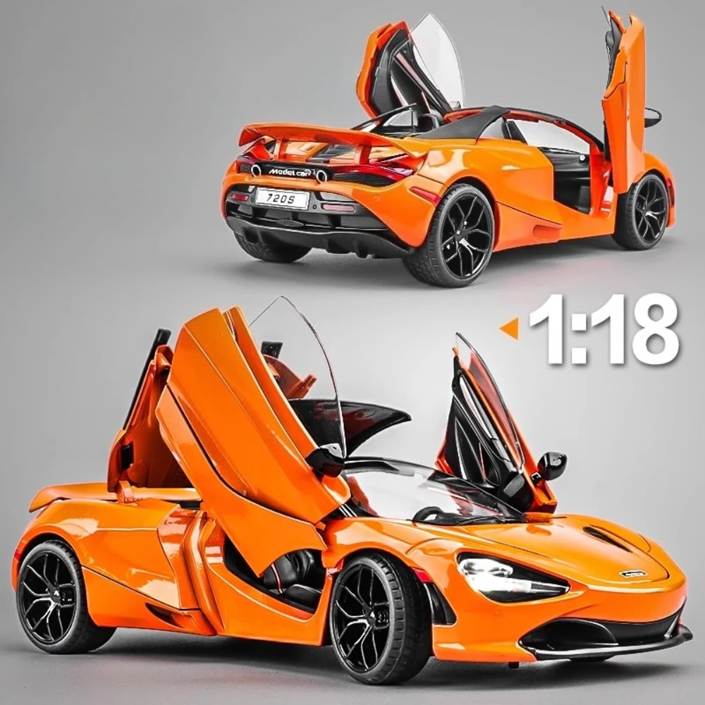 

1:18 Large Scale 720S Chiron Alloy Toy Car Model Diecast Metal Sound Light High Simulation Vehicle Models Collection Boys Gifts