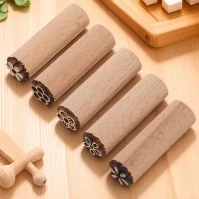 

5Pcs Multi-Function Wood Stamp Household Planner Decorative Seals DIY Accessory Wooden Stamps Natural Wood Stamps