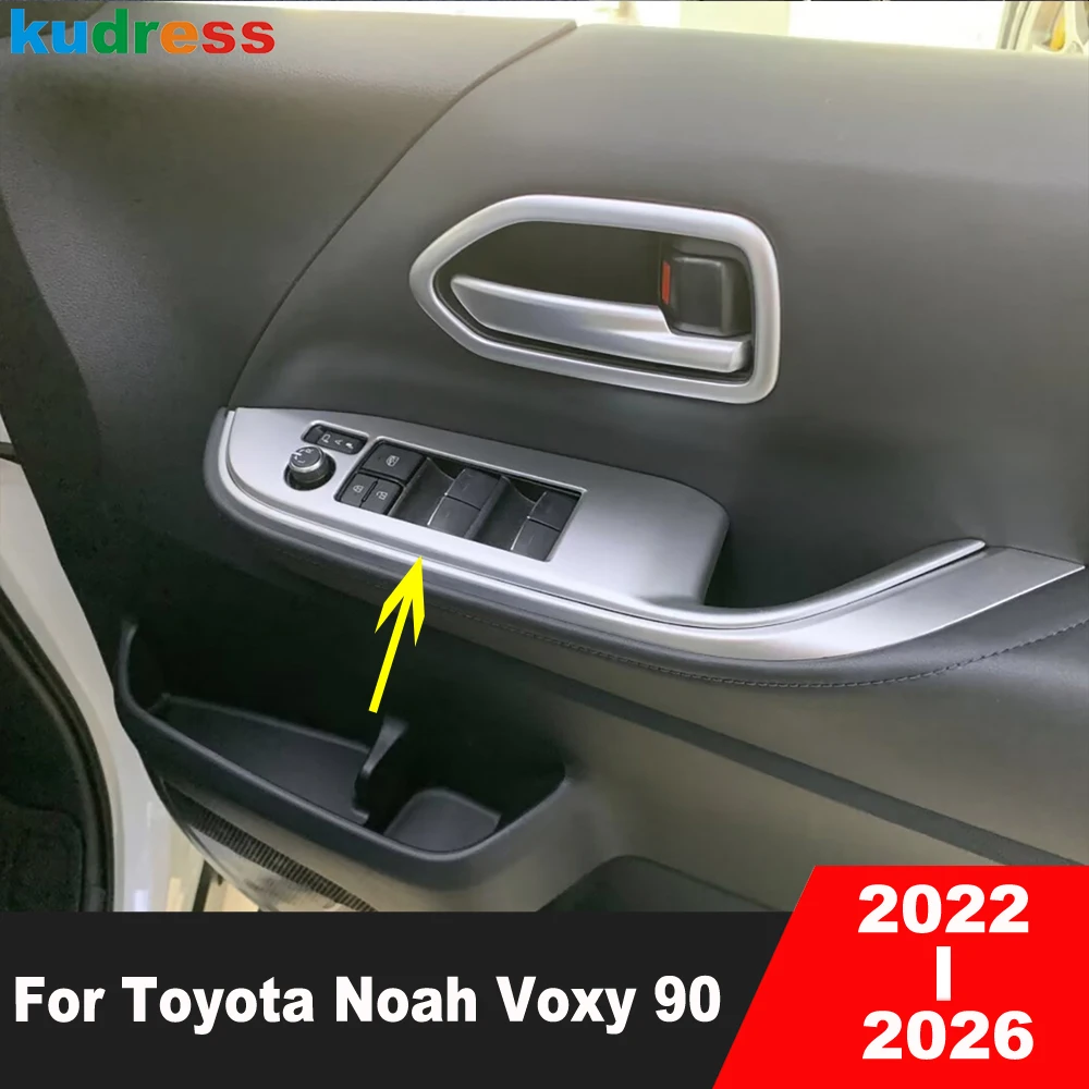 

Car Interior Door Window Lift Switch Button Panel Cover Trim For Toyota Noah VOXY 90 2022-2025 2026 Carbon Fiber Accessories RHD