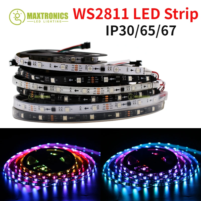 

Brand-New DC12V WS2811 RGB LED Strip Light 5050 SMD Addressable IP30/65/67 External 1 IC Control 3 Leds Bright Normal Led Lights