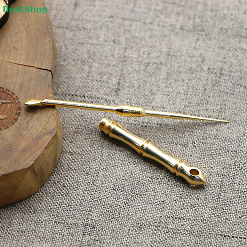 ★Multi-function Toothpick Outdoor Portable Toothpick Brass Titanium Alloy Toothpick Reusable Food Fruit Picks ​Camping Tool