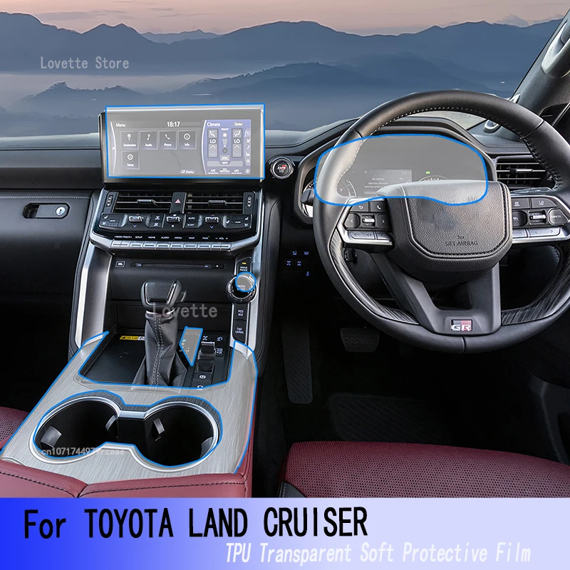 

Для TOYOTA LAND CRUISER(2022-2023), интерьер автомобиля, панель передач, панель управления, Gps-навигация, экран, прозрачный