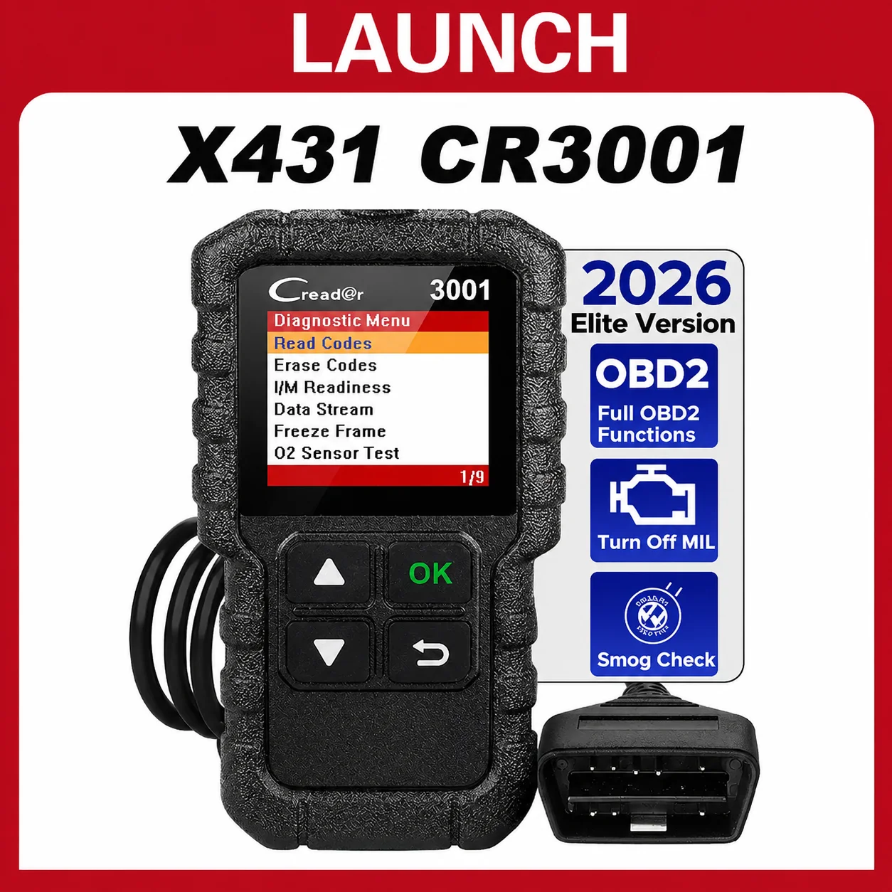 LAUNCH X431 CR3001 Code Reader Car OBD2/EOBD Scanner Diagnostic Tool Professional Engine System Diagnostic Tool