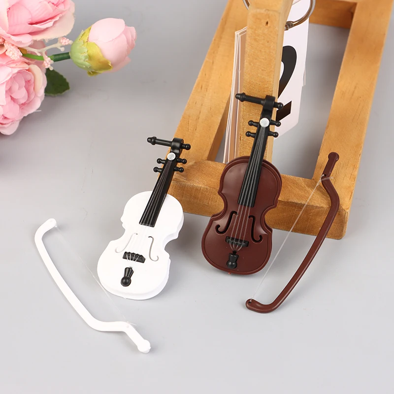 كمان مصغر صغير محاكاة الكمان اليدوية سطح المكتب الكمان الديكور عديم الرائحة بيت الدمية الملحقات #5