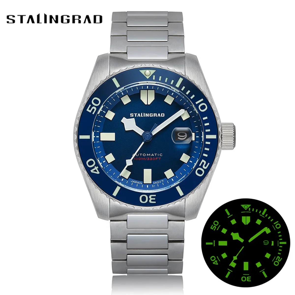 Stalingrad NEW 44mm Men\'s Mechanical Watches Miyota8215 Automatic Ceramic Bezel Sapphire Crystal Waterproof 100m Watch For Man