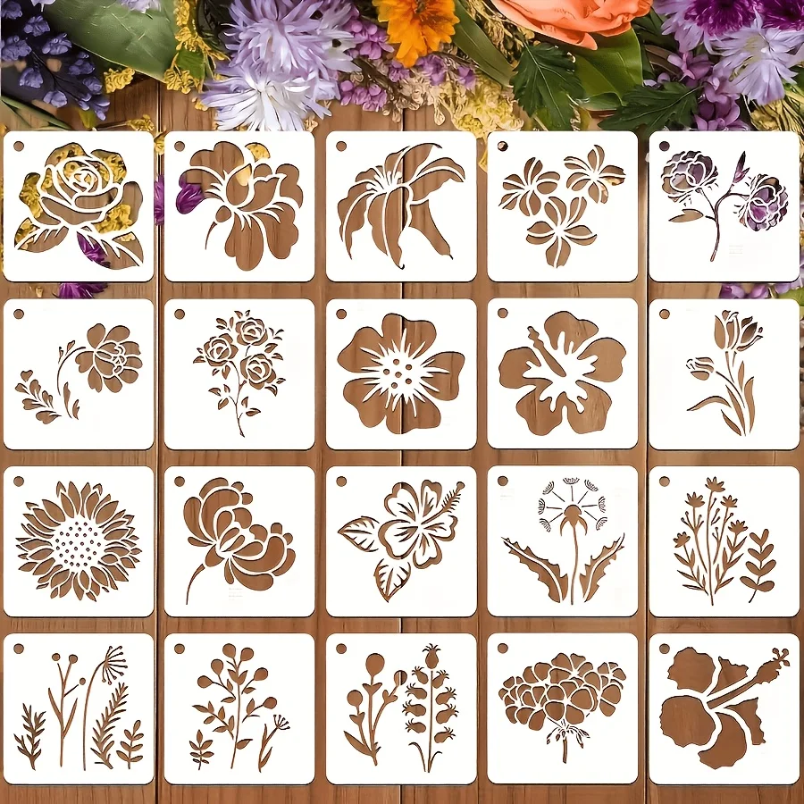 Classic Flower Craft DIY Stencils Full Set Layering Painting Templates for Scrapbook Embossing Coloring Home Wall Art Decoration