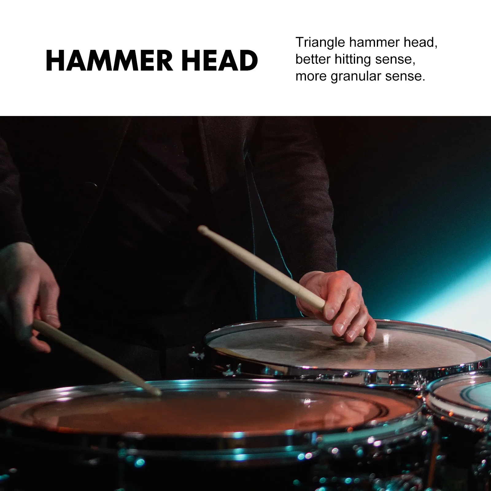 

2Pairs Maple Drumstick Wooden Percussion Stick Crisp Bright Sound Comfortable Hand Feel Rugged Durable Musical Instrument