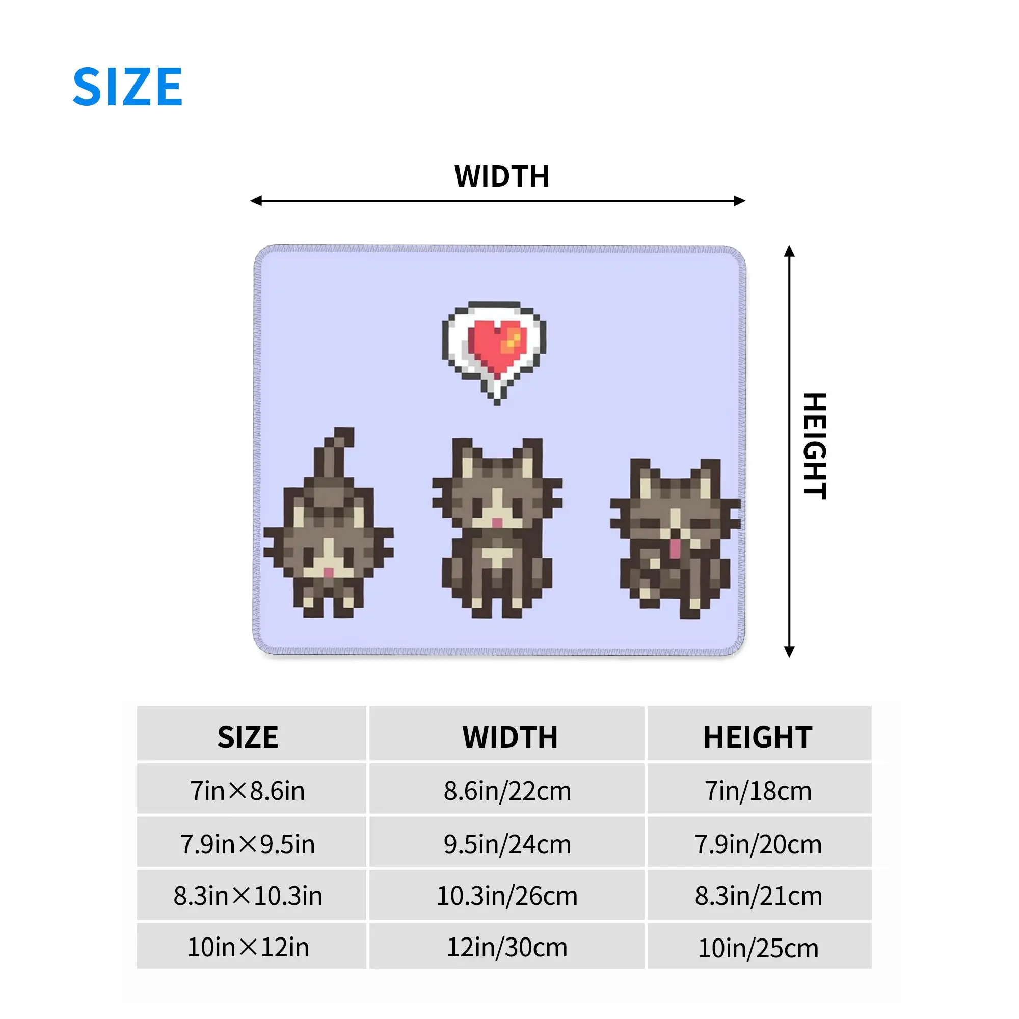 Stardew Valley GreyGray Cat Mouse Pad Computer Keyboard Mouse Mat Gaming PC Laptop Desk Mat Office Accessories Table Mats