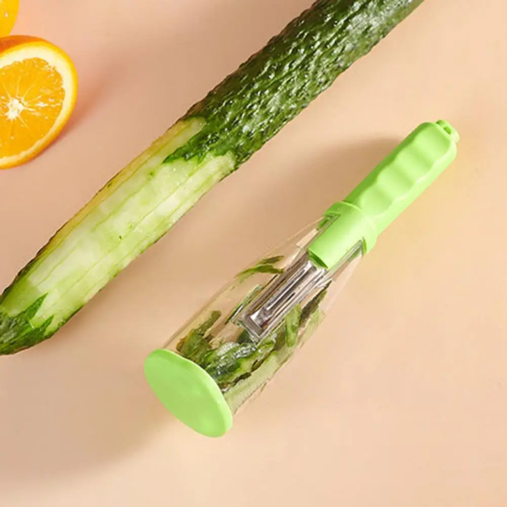 Easy Clean Vegetable Peeler Double-sided Peeler Multifunctional Peeler with Built-in Storage Stainless Steel Blades Fruit
